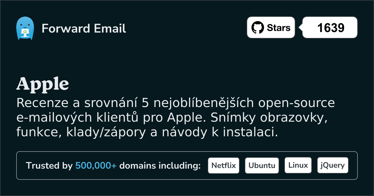 5 nejoblíbenějších open source e-mailových klientů pro Apple 2026