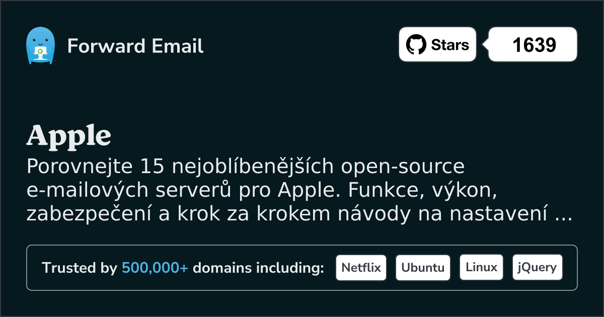 15 nejoblíbenějších open source e-mailových serverů pro Apple 2026