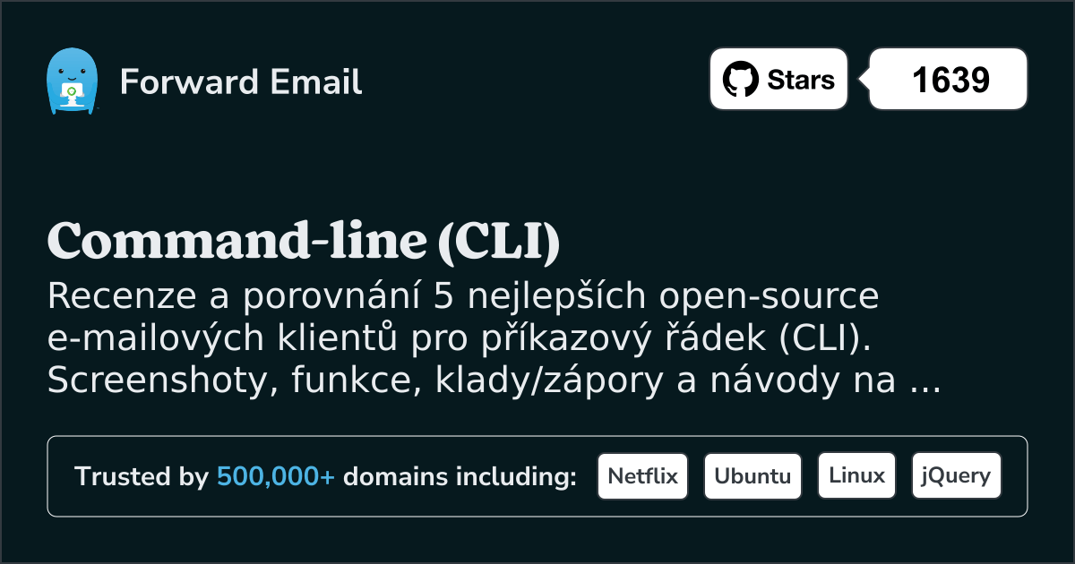 5 nejlepších open source e-mailových klientů pro Command-line (CLI) 2026