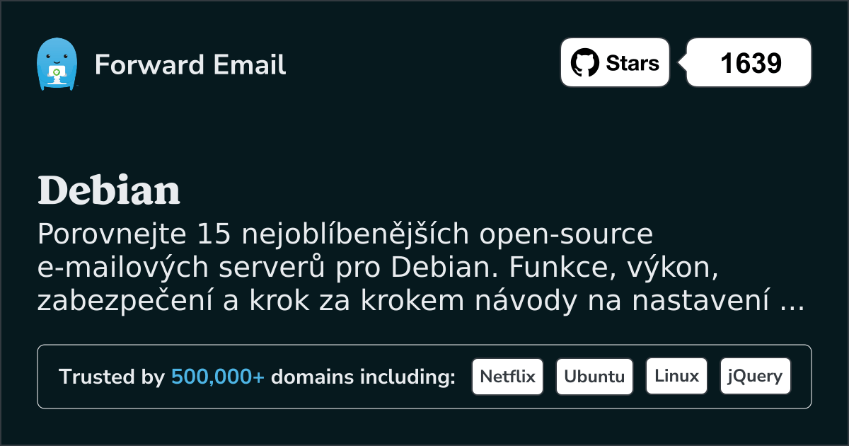 15 nejoblíbenějších open source e-mailových serverů pro Debian 2026