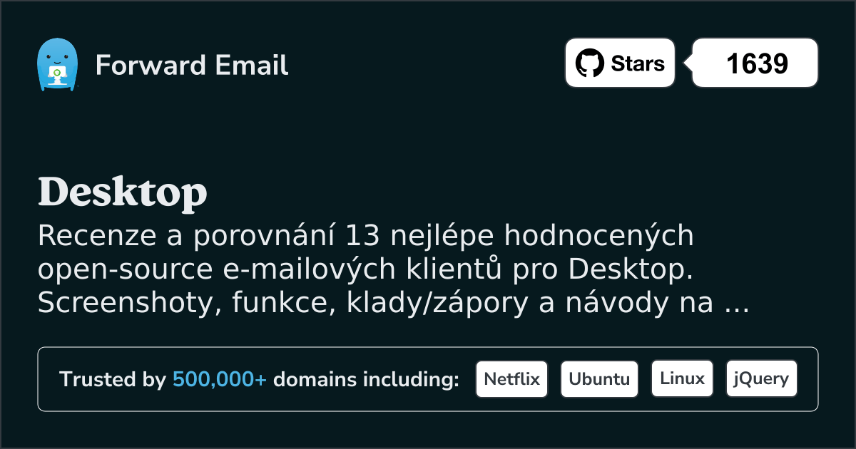 13 nejlépe hodnocených open source e-mailových klientů pro Desktop 2026