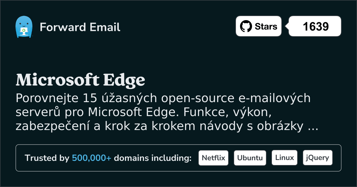 15 úžasných open source e-mailových serverů pro Microsoft Edge 2026