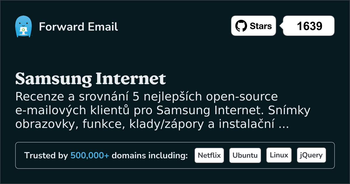 5 nejlepších open source e-mailových klientů pro Samsung Internet 2026