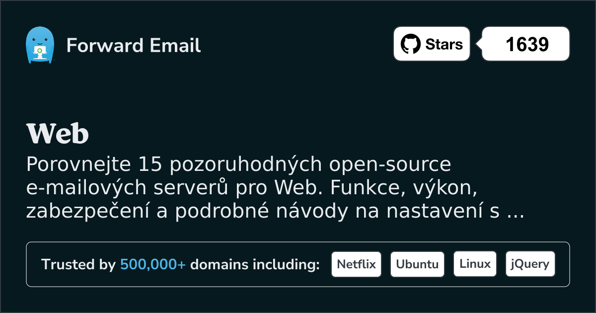 15 pozoruhodných open source e-mailových serverů pro Web 2026
