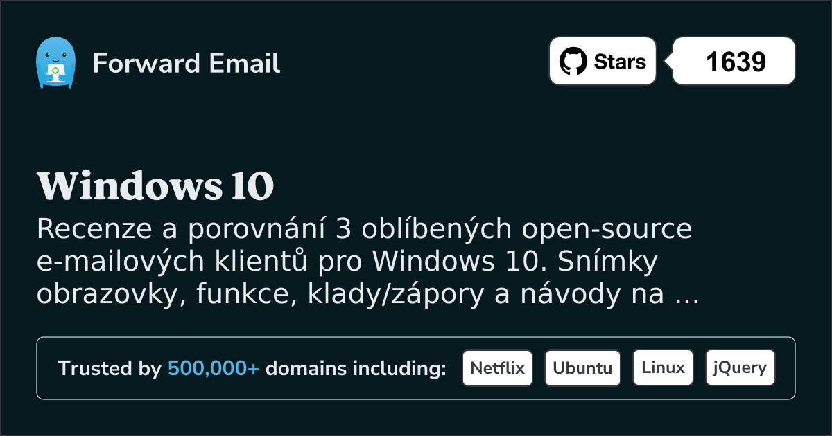 3 oblíbení open source e-mailoví klienti pro Windows 10 2026