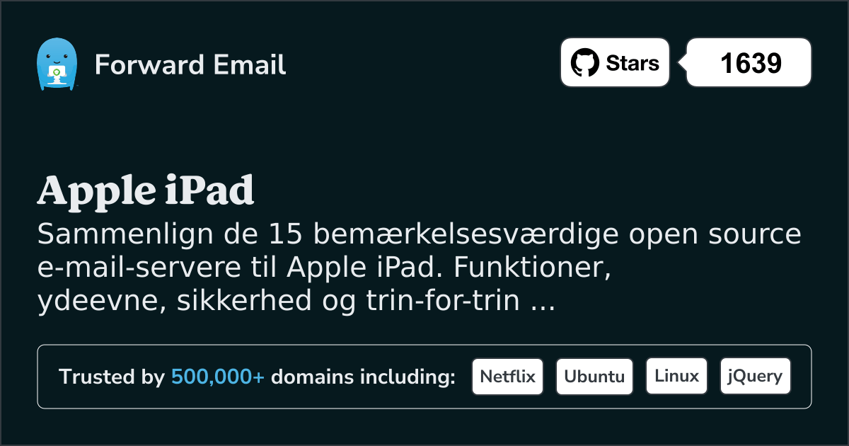 15 bemærkelsesværdige open source e-mailservere til Apple iPad 2026