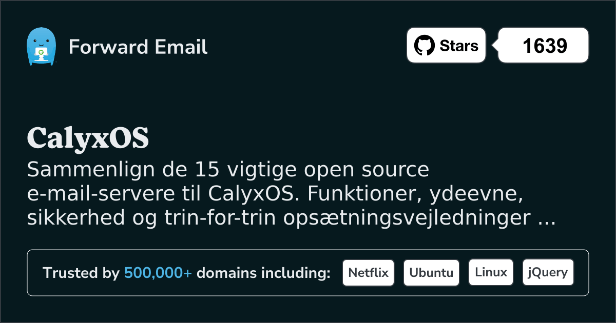 15 vigtige open source e-mailservere til CalyxOS 2026