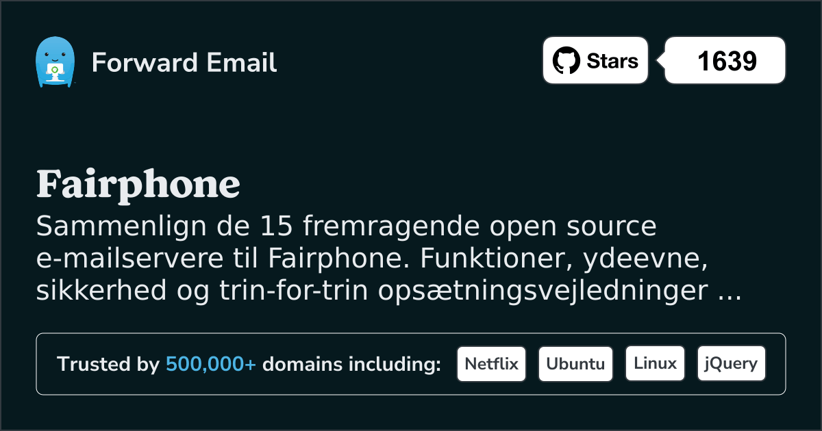 15 Fremragende Open Source Email Servere for Fairphone 2026