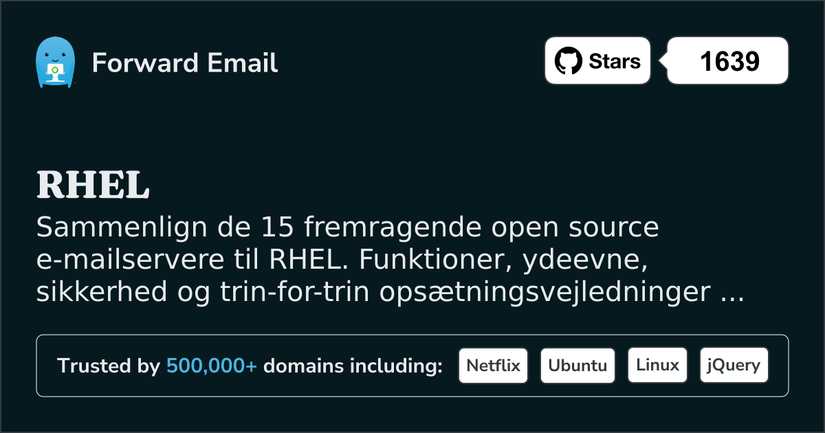 15 Fremragende Open Source Email Servere for RHEL 2026