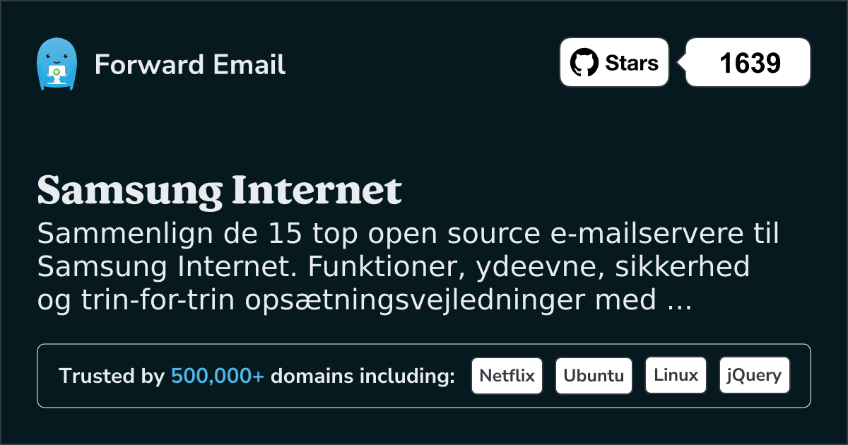 15 Top Open Source Email Servere for Samsung Internet 2026