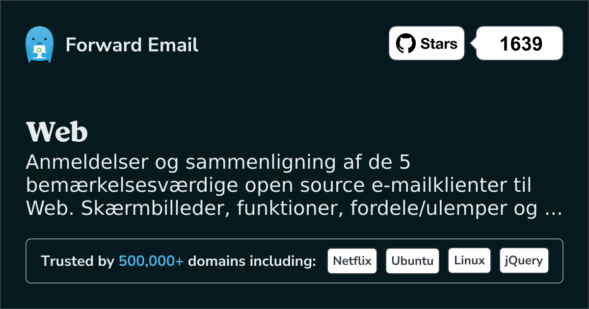 5 Bemærkelsesværdige Open Source Email Klienter for Web 2026