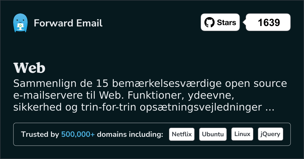 15 Bemærkelsesværdige Open Source Email Servere for Web 2026