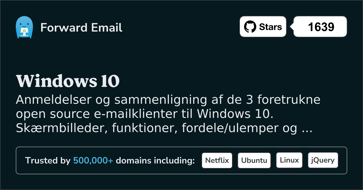 3 Foretrukne Open Source Email Klienter for Windows 10 2026