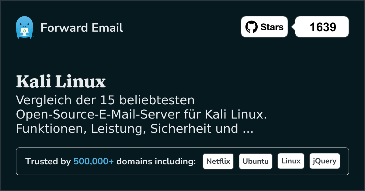15 Beliebteste Open Source E-Mail-Server für Kali Linux 2026