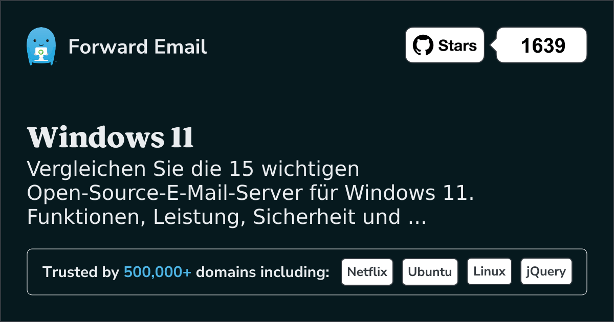 15 Wichtige Open Source E-Mail-Server für Windows 11 2026