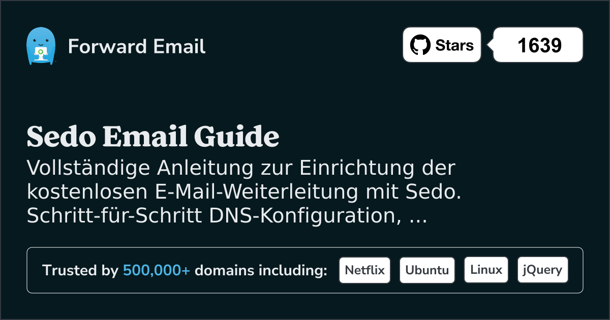 So richten Sie E-Mail mit Sedo ein
