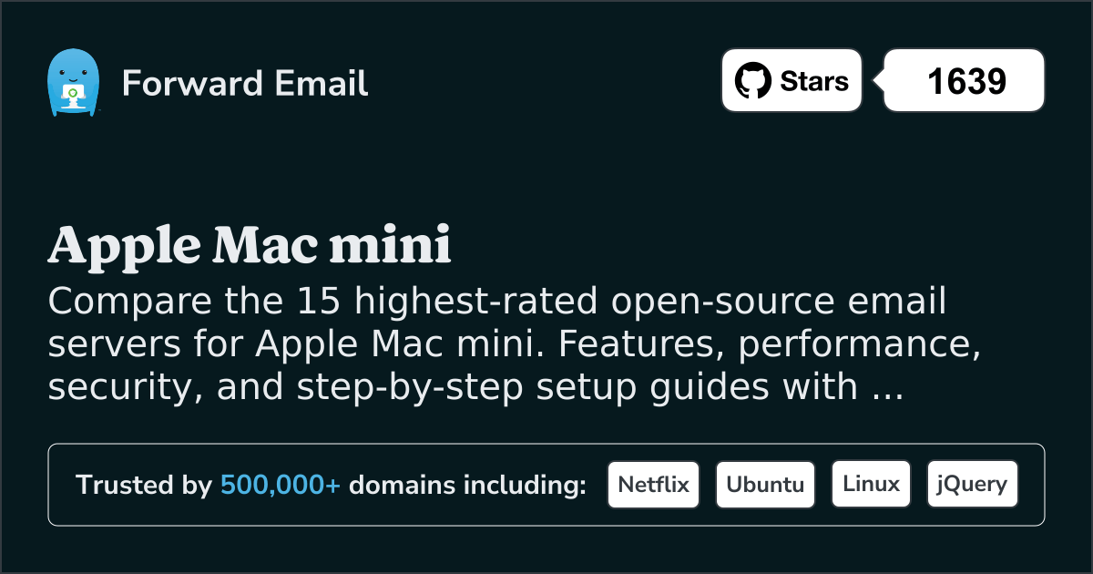 15 Highest-Rated Open Source Email Servers for Apple Mac mini 2026