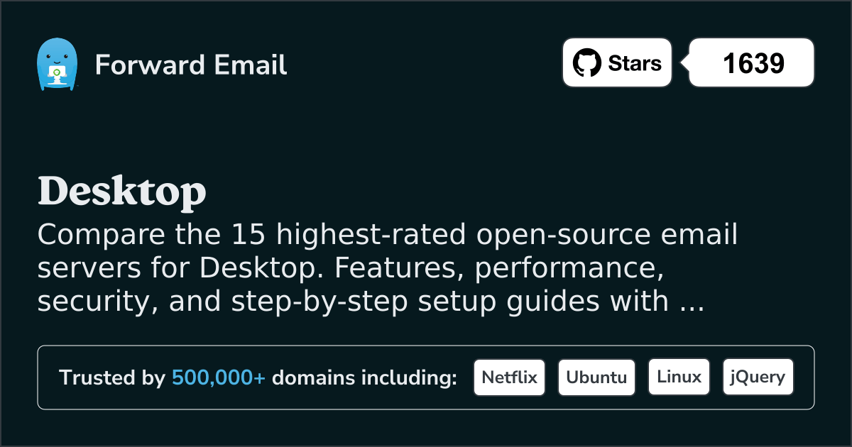 15 Highest-Rated Open Source Email Servers for Desktop 2026