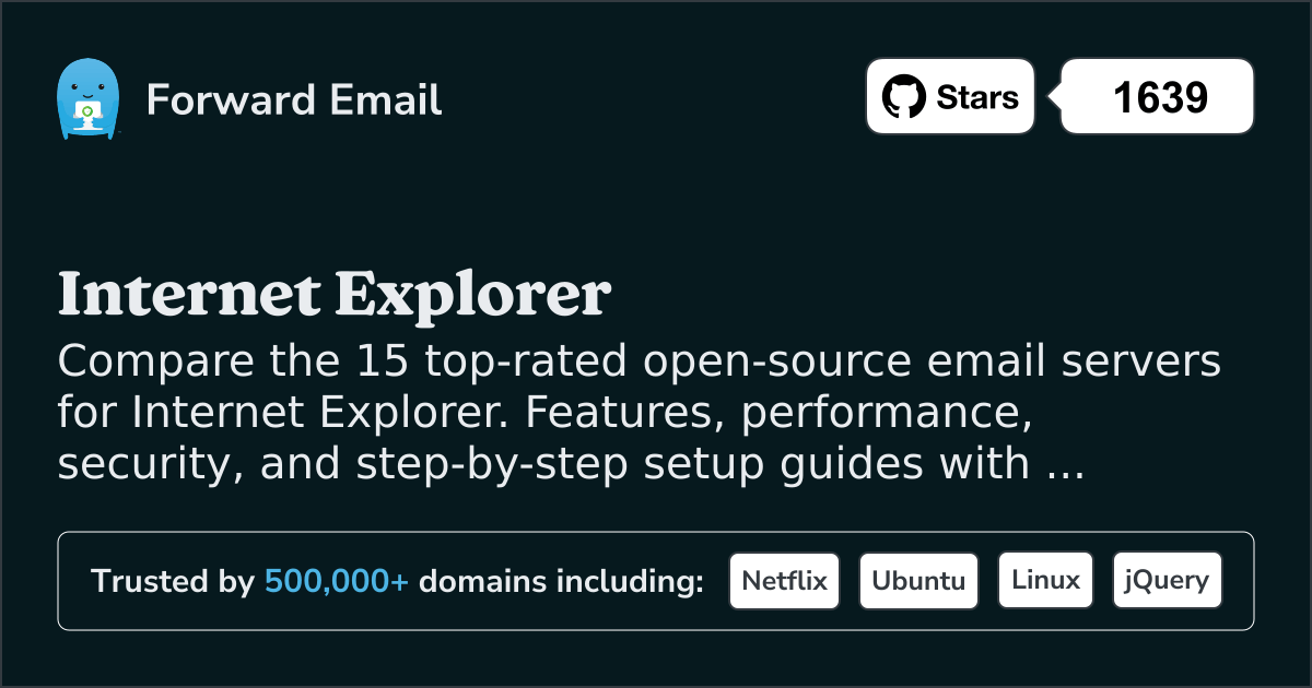 15 Top-Rated Open Source Email Servers for Internet Explorer 2026