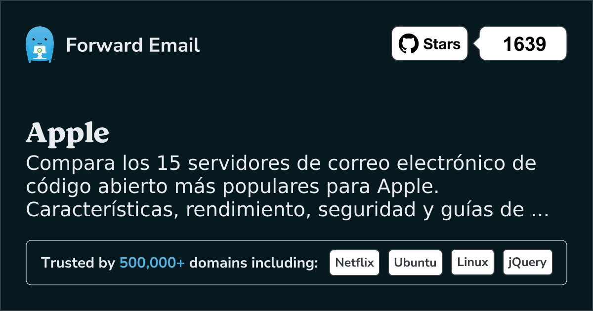 15 Servidores de Email de Código Abierto Más Populares para Apple 2026