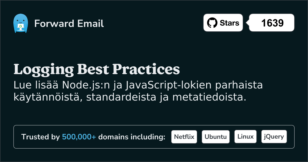 Node.js-lokikirjauksen parhaat käytännöt