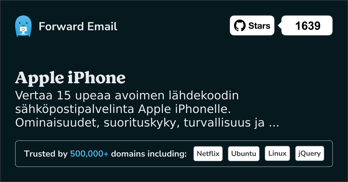 15 upeaa avoimen lähdekoodin sähköpalvelinta Apple iPhone 2026