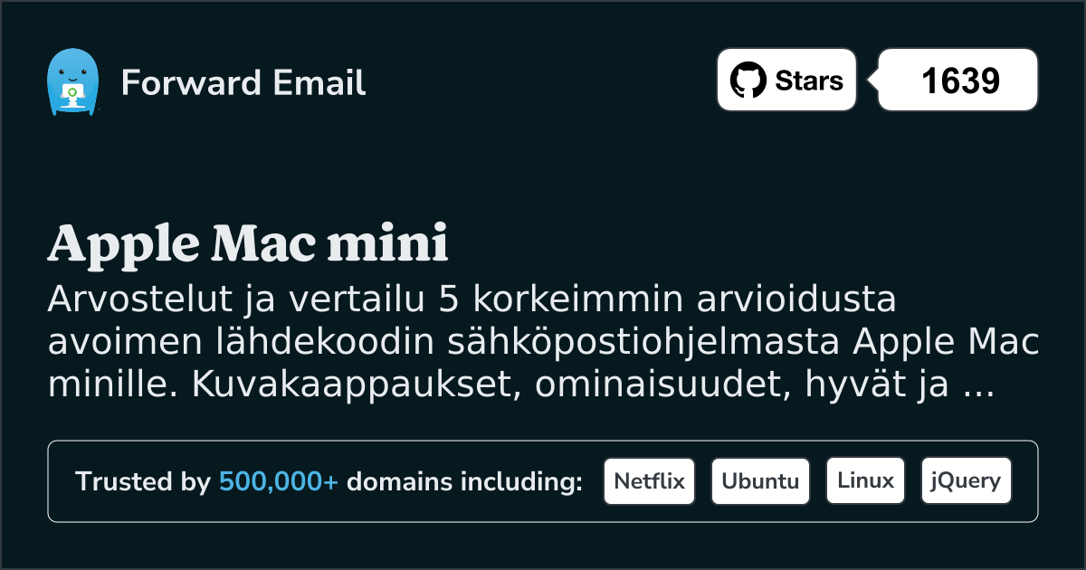 5 korkeimmin arvostettua avoimen lähdekoodin sähköpostiohjelmaa Apple Mac mini 2026
