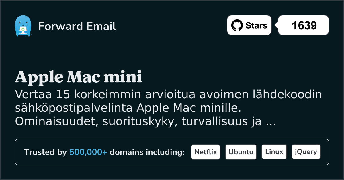 15 korkeimmin arvostettua avoimen lähdekoodin sähköpalvelinta Apple Mac mini 2026