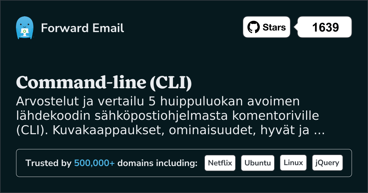 5 parasta avoimen lähdekoodin sähköpostiohjelmaa Command-line (CLI) vuodelle 2026