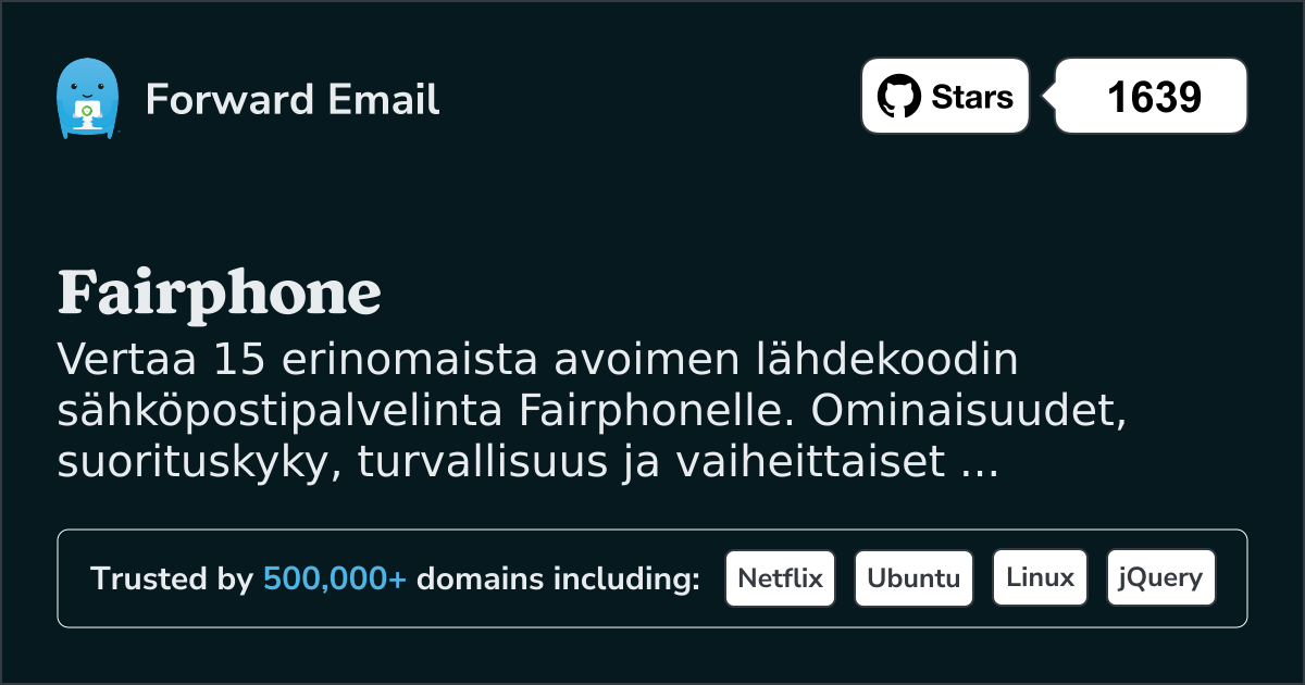 15 erinomaista avointa lähdekoodia olevaa sähköpostipalvelinta Fairphone 2026