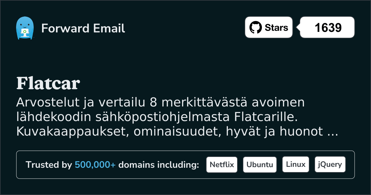 8 merkittävää avointa lähdekoodia olevaa sähköpostiohjelmaa Flatcar 2026