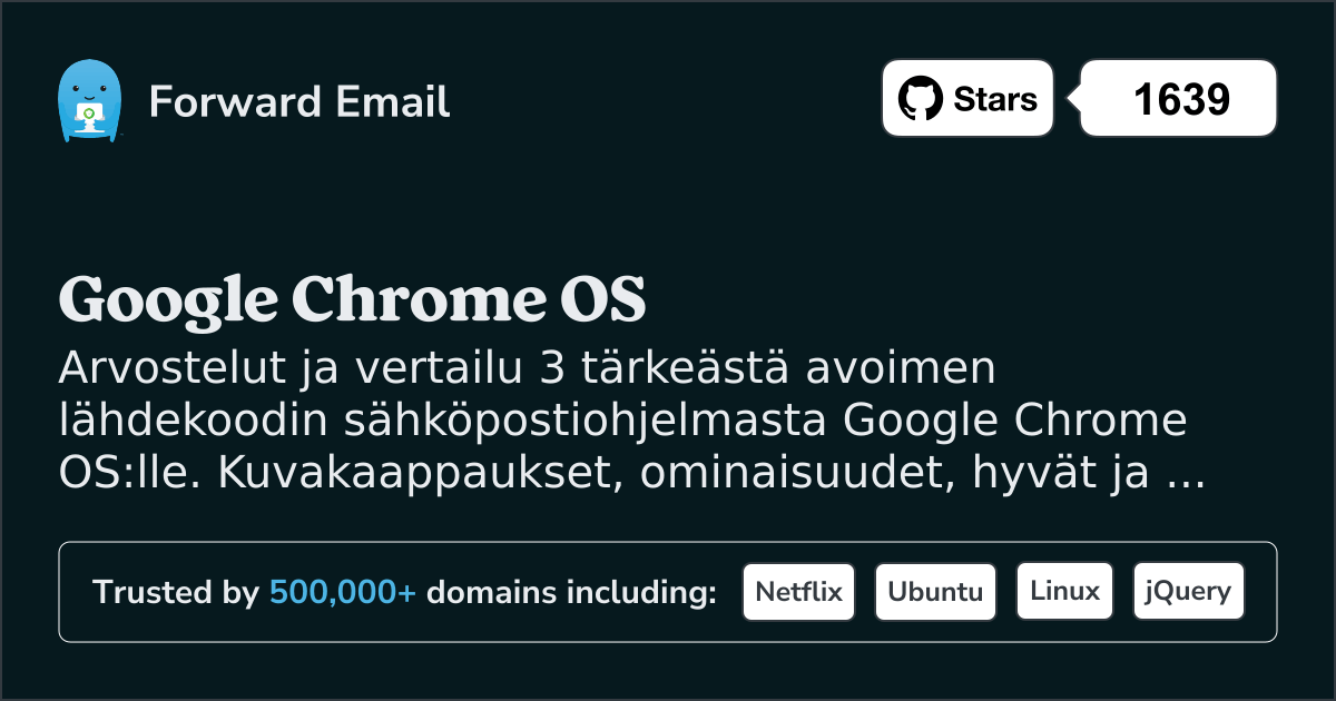 3 tärkeää avointa lähdekoodia olevaa sähköpostiohjelmaa Google Chrome OS 2026