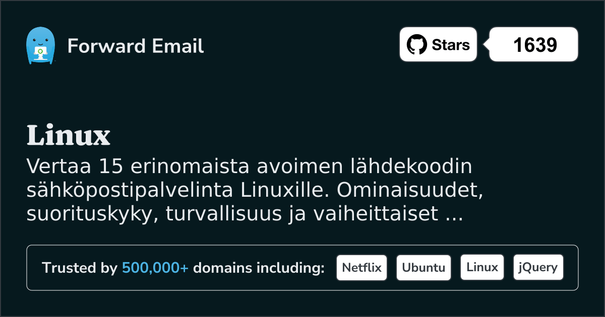 15 erinomaista avointa lähdekoodia olevaa sähköpostipalvelinta Linux 2026