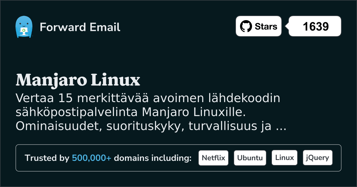 15 Huomattavaa Avoimen Lähdekoodin Sähköpostipalvelinta Manjaro Linux 2026
