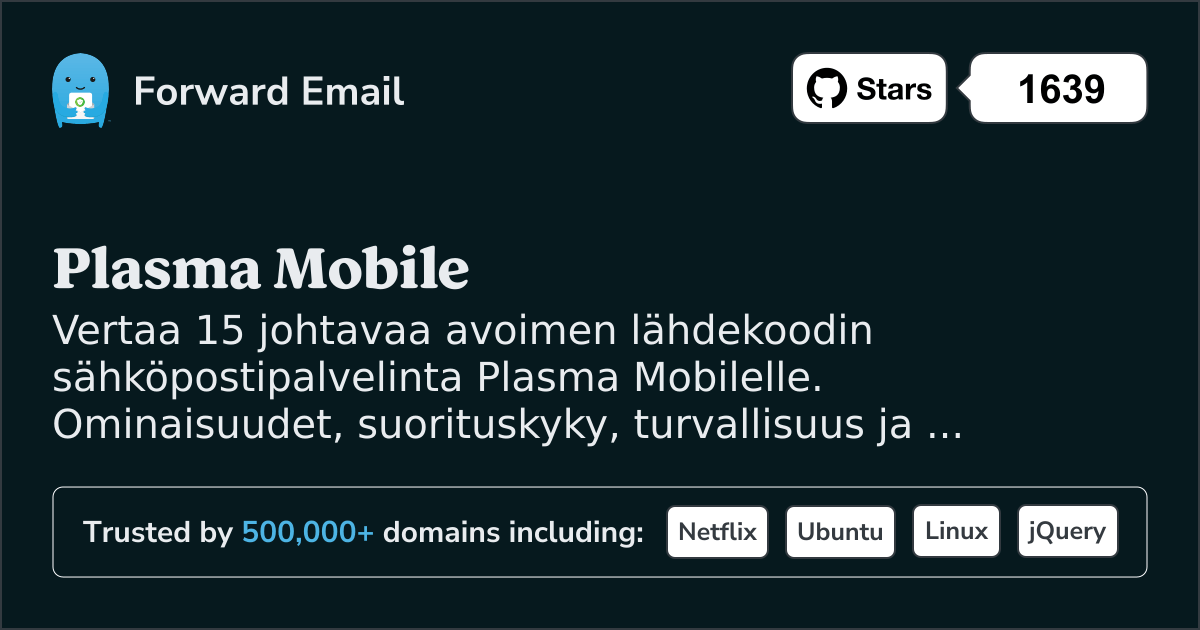 15 Johtavaa Avoimen Lähdekoodin Sähköpostipalvelinta Plasma Mobile 2026