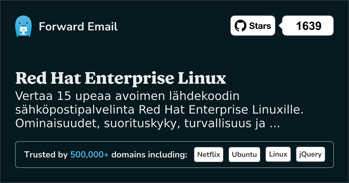 15 Upeaa Avoimen Lähdekoodin Sähköpostipalvelinta Red Hat Enterprise Linux 2026