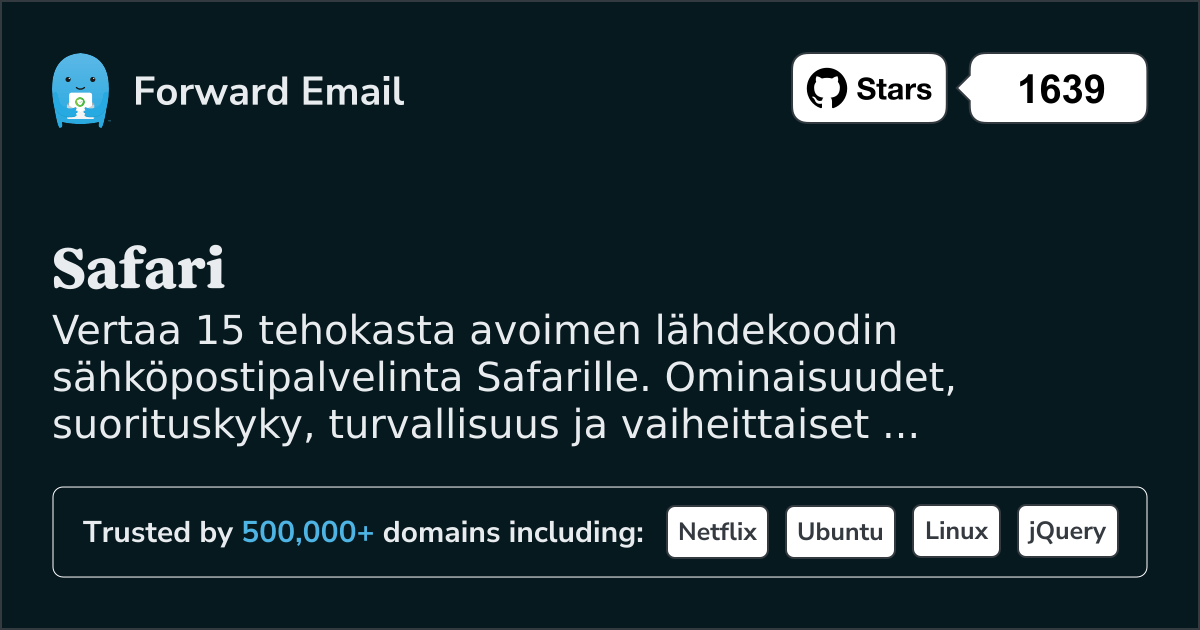 15 Vahvaa Avoimen Lähdekoodin Sähköpostipalvelinta Safari|lle 2026