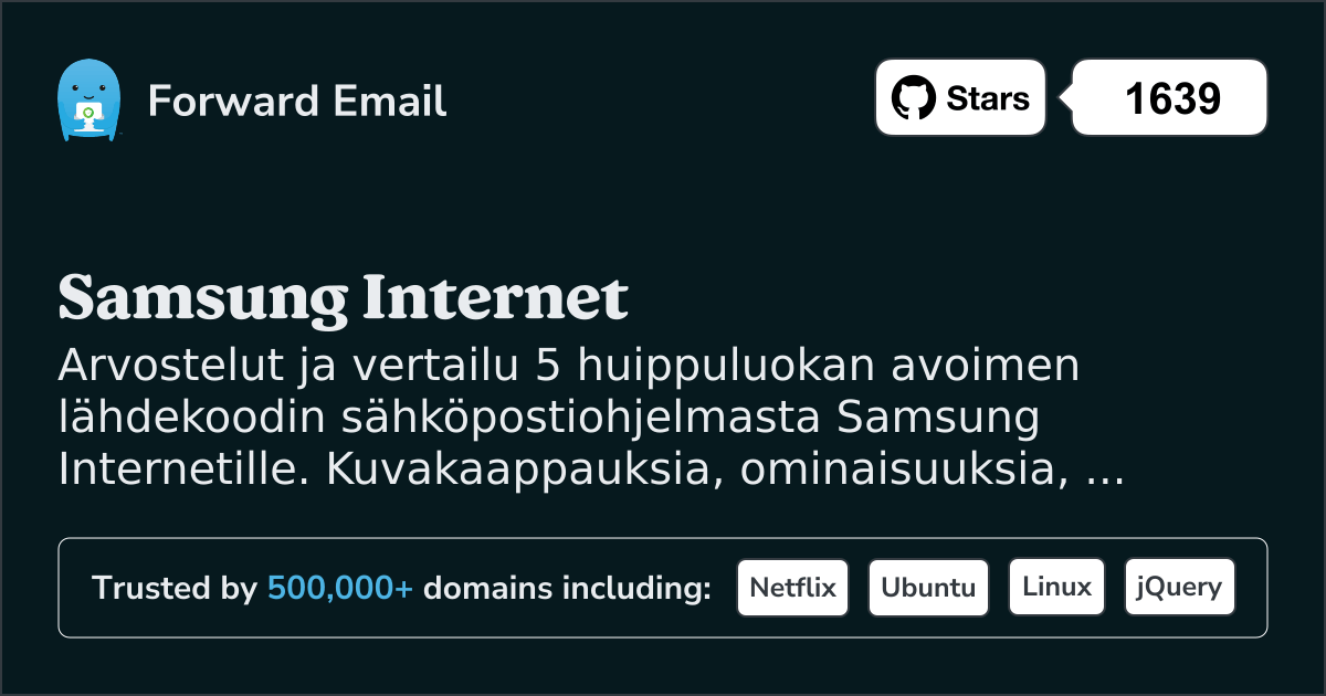 5 Huippuluokan Avoimen Lähdekoodin Sähköpostiohjelmaa Samsung Internet|lle 2026
