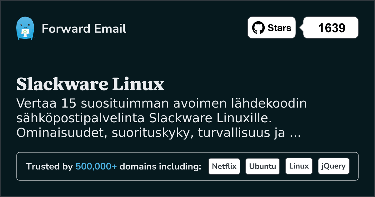 15 Suosituimman Avoimen Lähdekoodin Sähköpostipalvelinta Slackware Linux|lle 2026