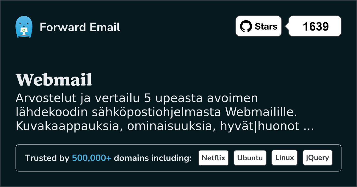 5 Upeaa Avoimen Lähdekoodin Sähköpostiohjelmaa Webmail|lle 2026