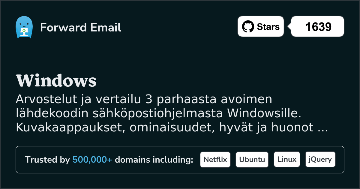 3 Suurta Avoimen Lähdekoodin Sähköpostiohjelmaa Windows|lle 2026