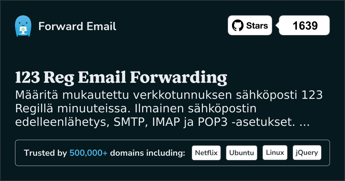 Sähköpostin määrittäminen 123 Reg
