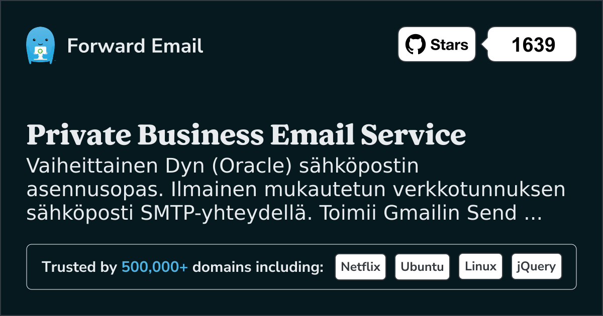Sähköpostin määrittäminen Dyn (Oracle)