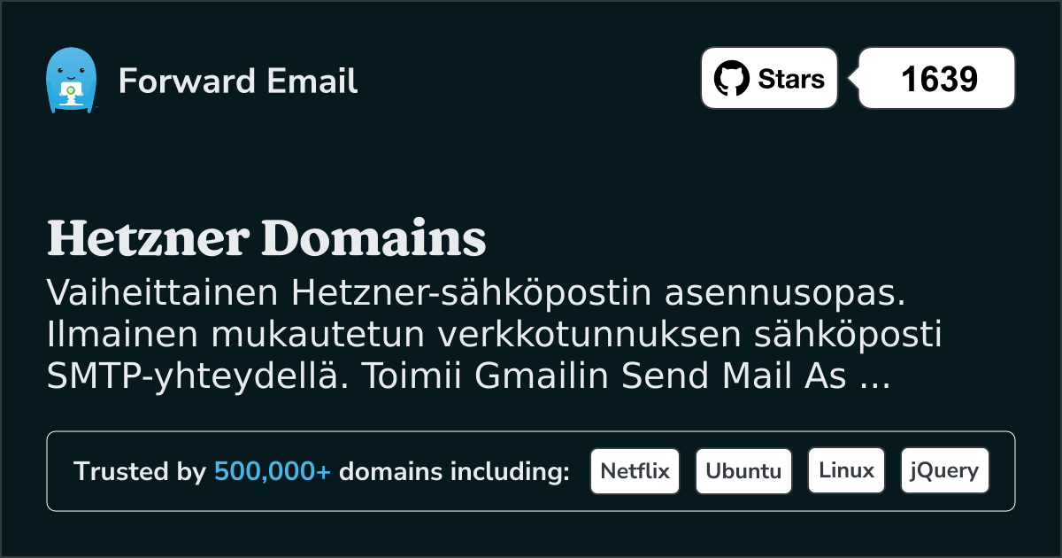 Sähköpostin määrittäminen Hetzner