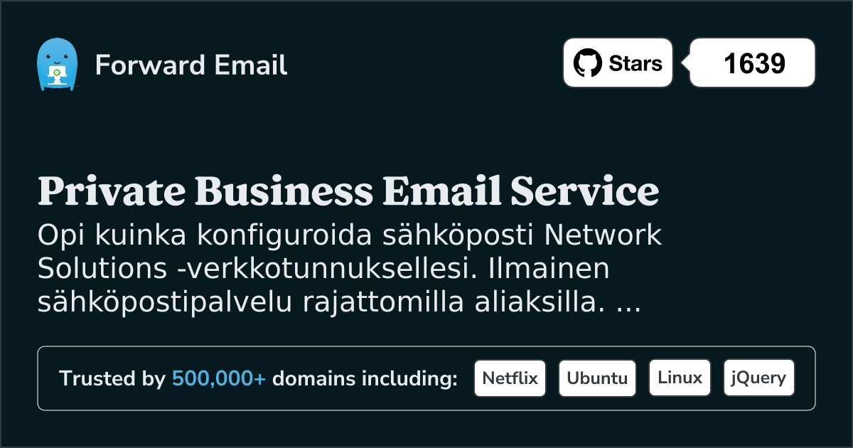 Sähköpostin määrittäminen Network Solutions