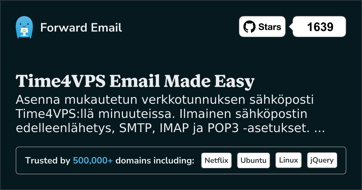 Sähköpostin määrittäminen Time4VPS