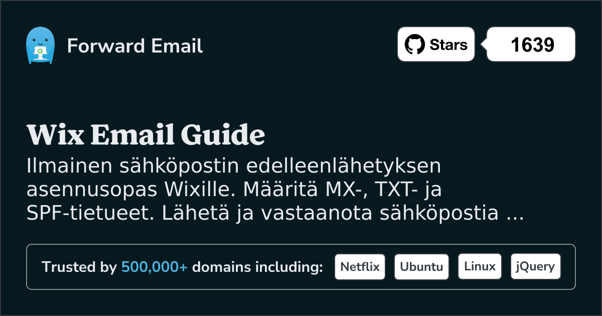 Sähköpostin määrittäminen Wix