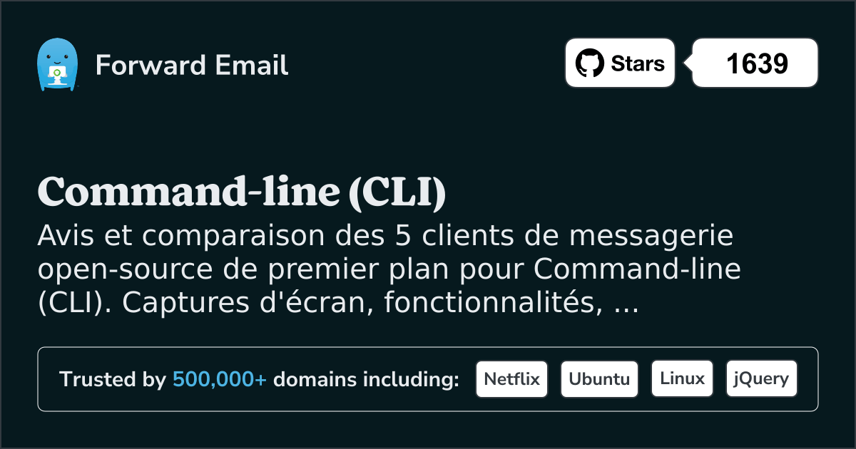 5 meilleurs clients de messagerie open source pour Command-line (CLI) 2026