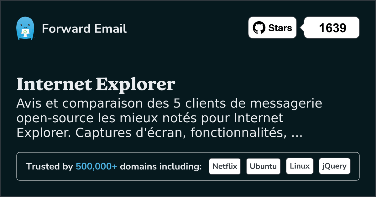 5 clients de messagerie open source les mieux notés pour Internet Explorer 2026