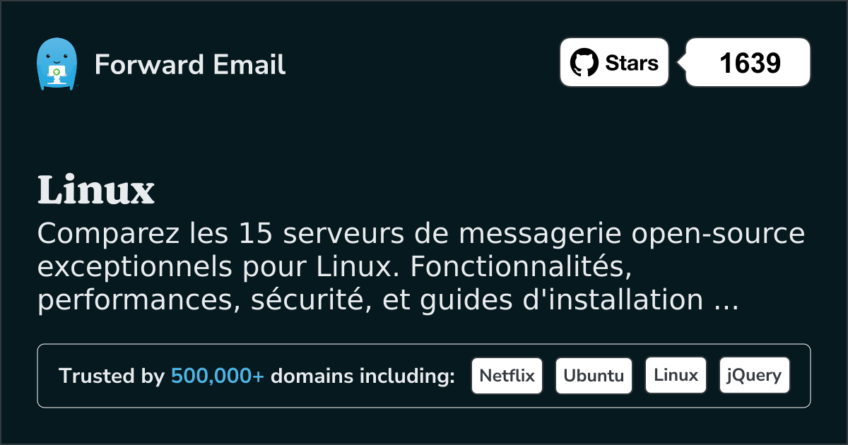 15 serveurs de messagerie open source remarquables pour Linux 2026